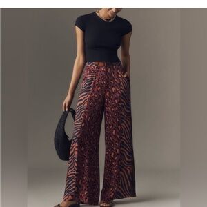 Anthropologie FARM RIO X ANTHROPOLOGIE MIXED-PRINT WIDE-LEG PANTS XS